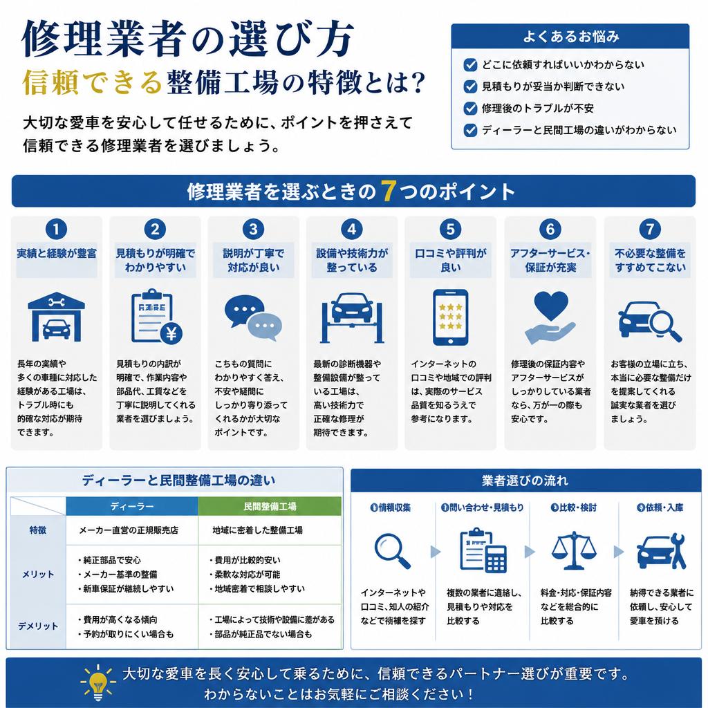 修理はどこに頼むべき？