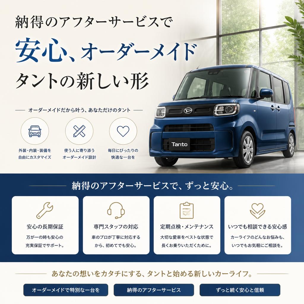 納得のアフターサービスで安心、オーダーメイドタントの新しい形