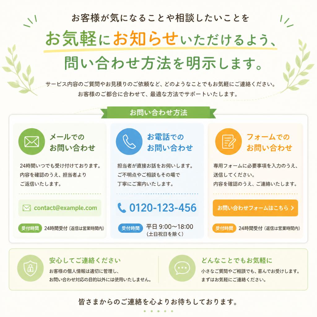 今すぐお問い合わせ！