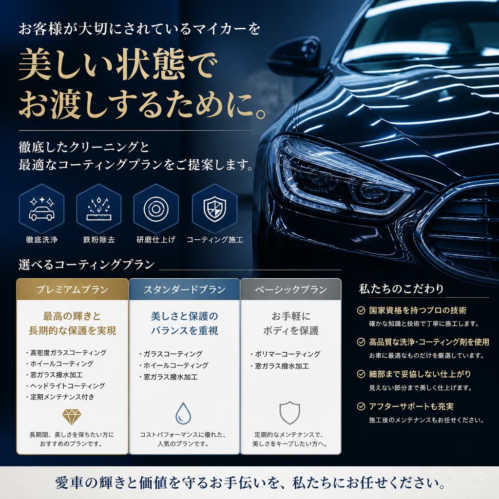お車の美しさを保つコーティング