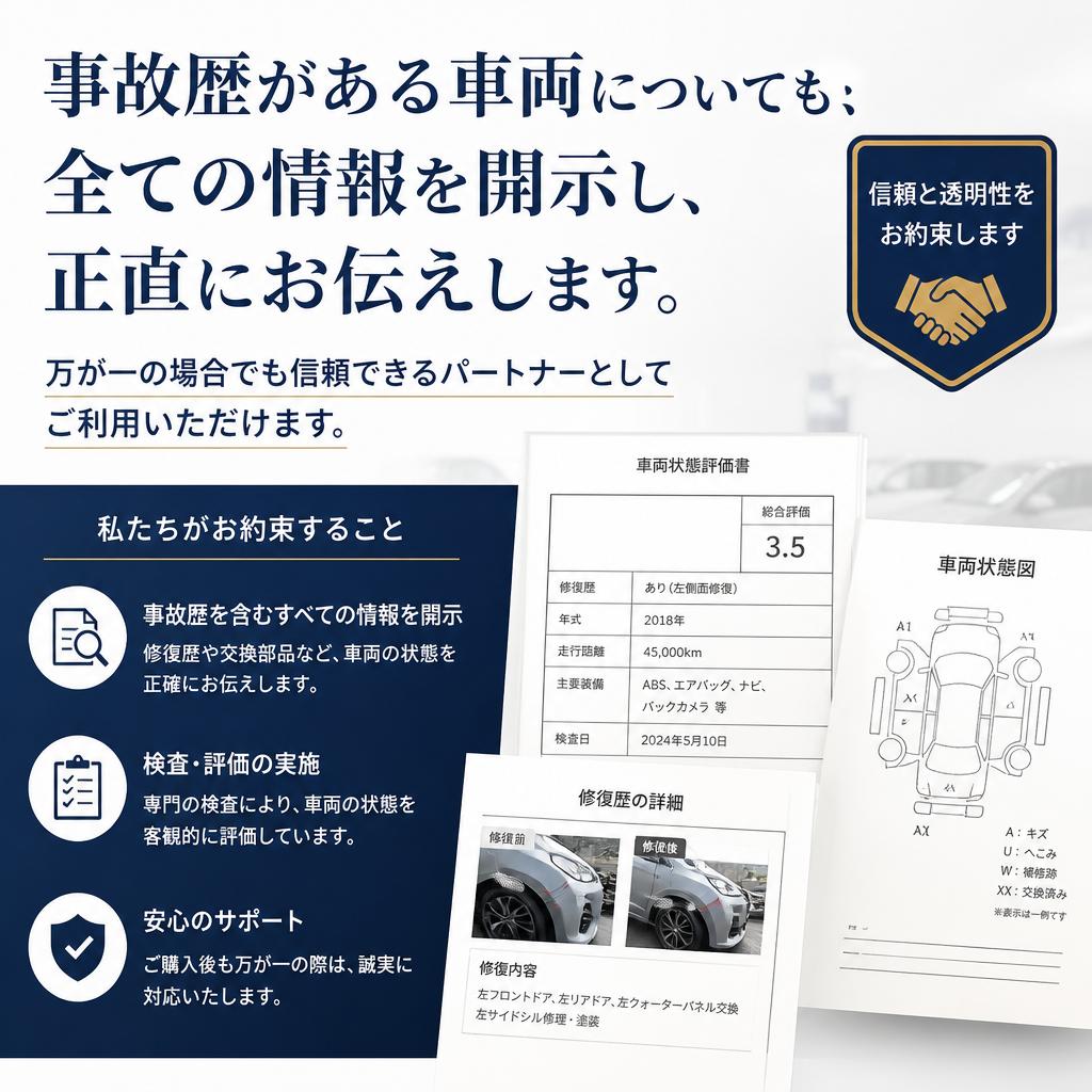 透明性を重視した事故車評価