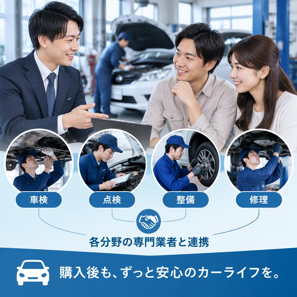 購入後も安心。車検・整備・修理までまとめてサポート